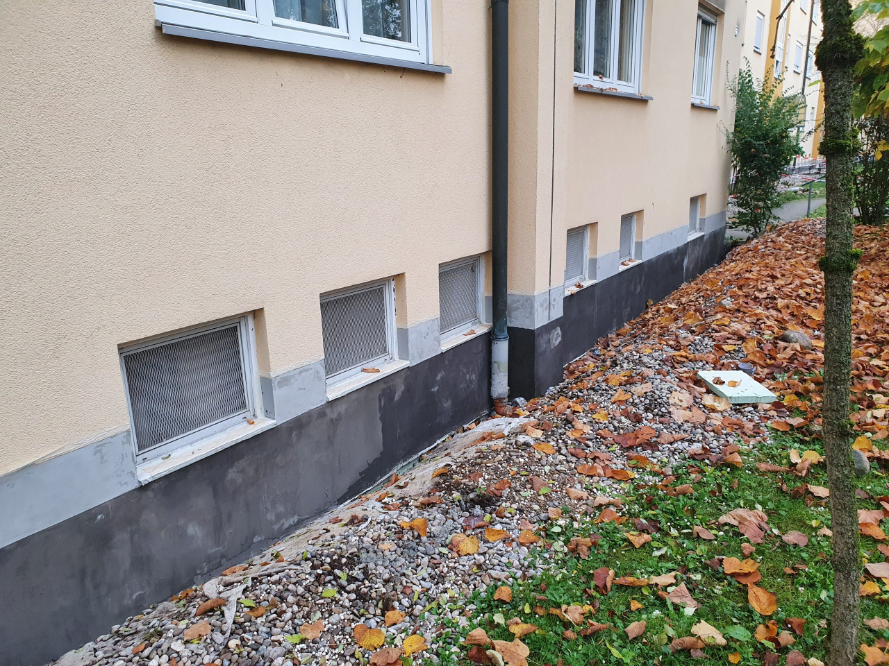 Feuchte Hauswand am Sockel